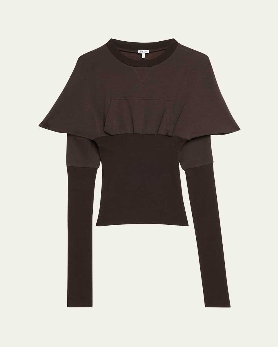Batwing Ribbed Wool Cashmere Sweatshirt